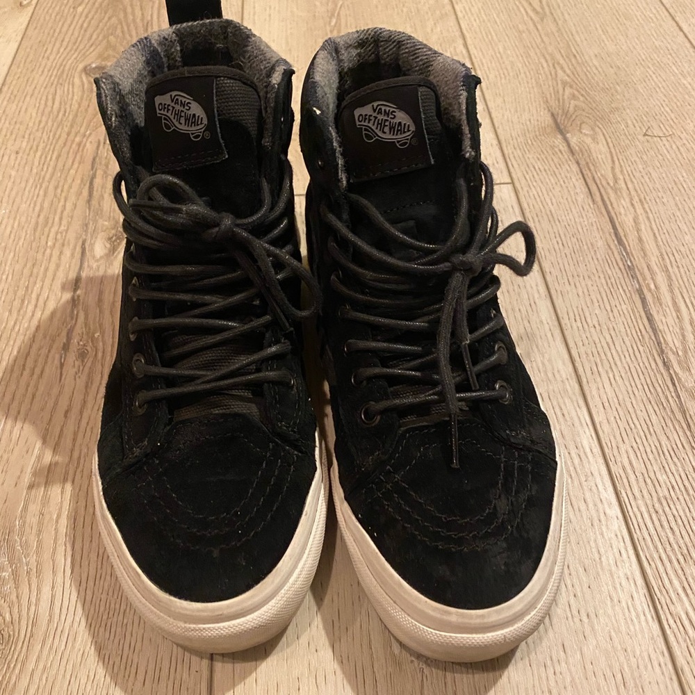 Black suede hi-top vans